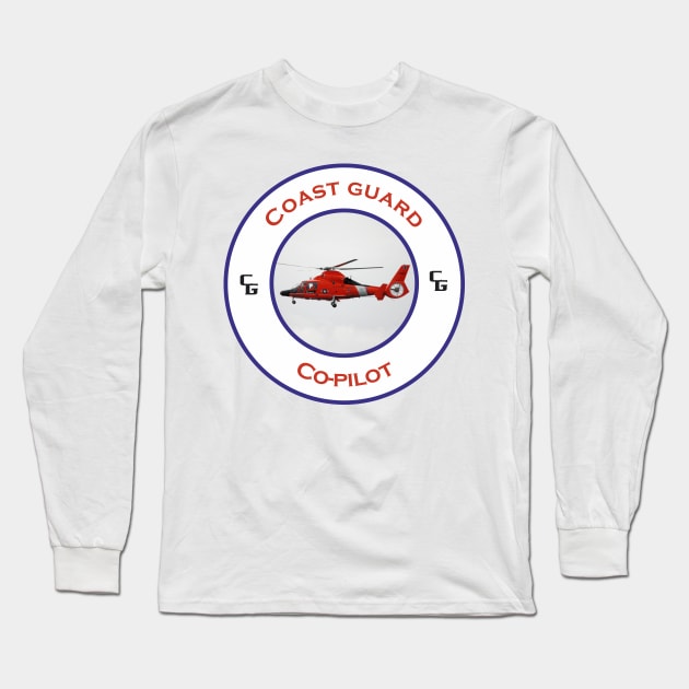 Co-pilots US Coast Guard Search and Rescue Helicopter - Dolphin Long Sleeve T-Shirt by AJ techDesigns